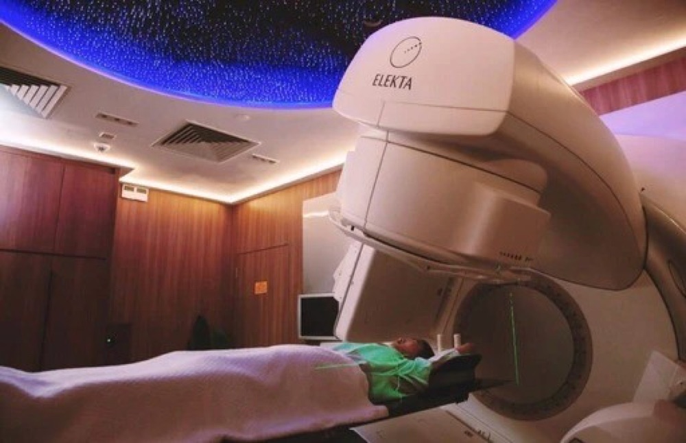 Treatment plan showing partial breast irradiation